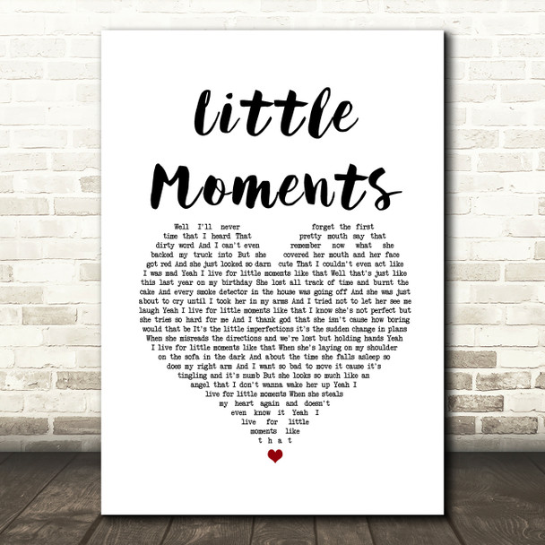 Brad Paisley Little Moments White Heart Song Lyric Art Print
