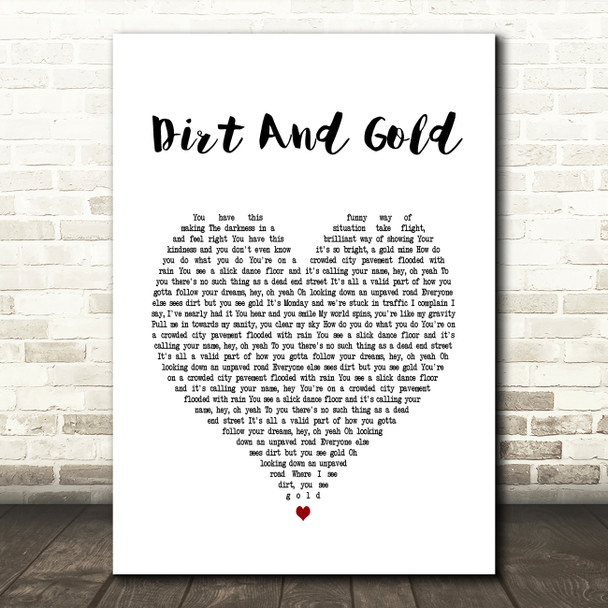 Ward Thomas Dirt And Gold White Heart Song Lyric Art Print