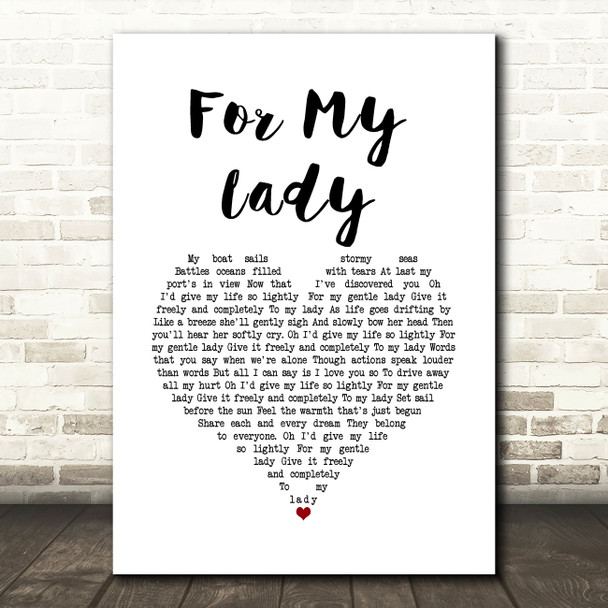 The Moody Blues For My Lady White Heart Song Lyric Art Print