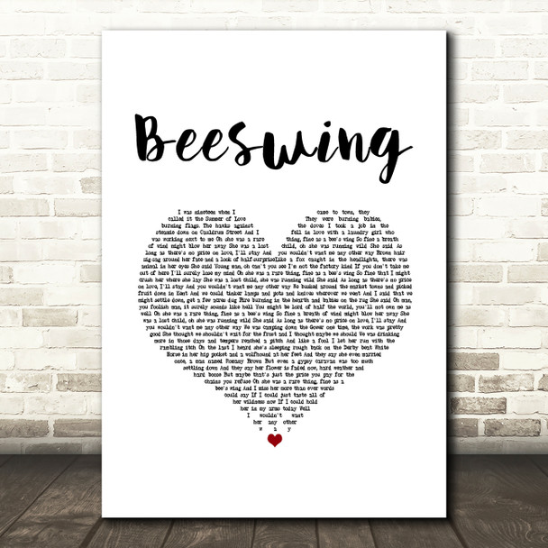 Richard Thompson Beeswing White Heart Song Lyric Art Print