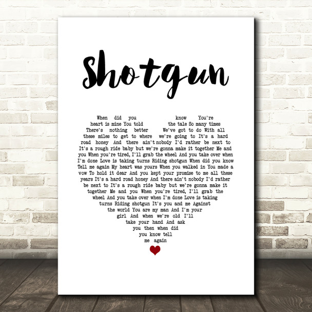 Sean McConnell Shotgun White Heart Song Lyric Art Print