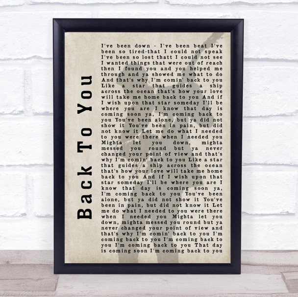 Bryan Adams Back To You Shadow Song Lyric Quote Print