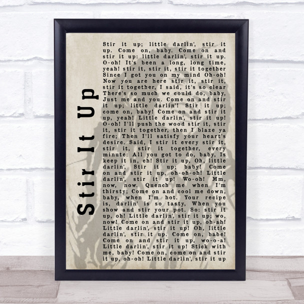 Bob Marley Stir It Up Shadow Song Lyric Quote Print