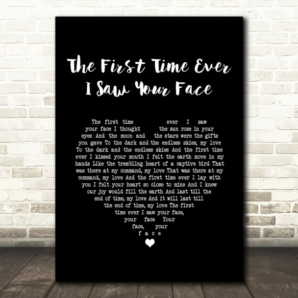 Stereophonics The First Time Ever I Saw Your Face Black Heart Song Lyric Art Print