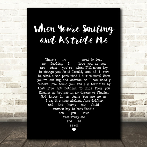 Father John Misty When You're Smiling and Astride Me Black Heart Song Lyric Art Print