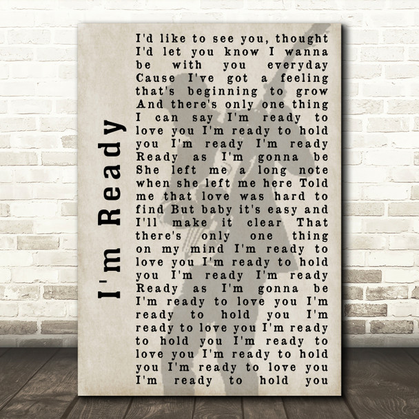 Bryan Adams I'm Ready Shadow Song Lyric Quote Print