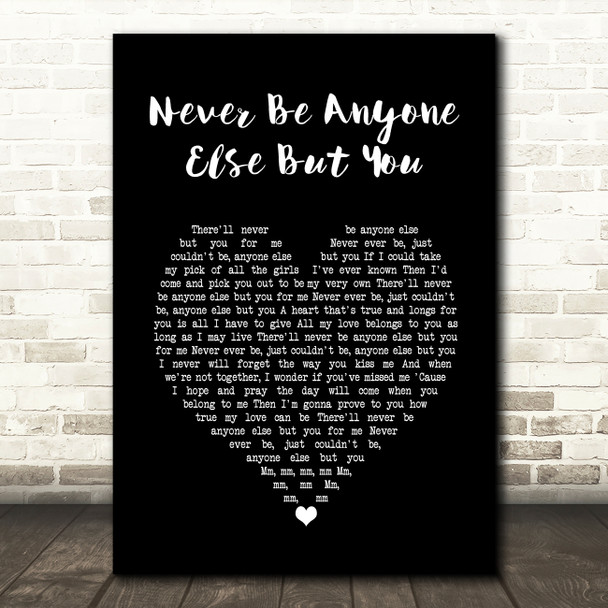 Ricky Nelson Never Be Anyone Else But You Black Heart Song Lyric Art Print