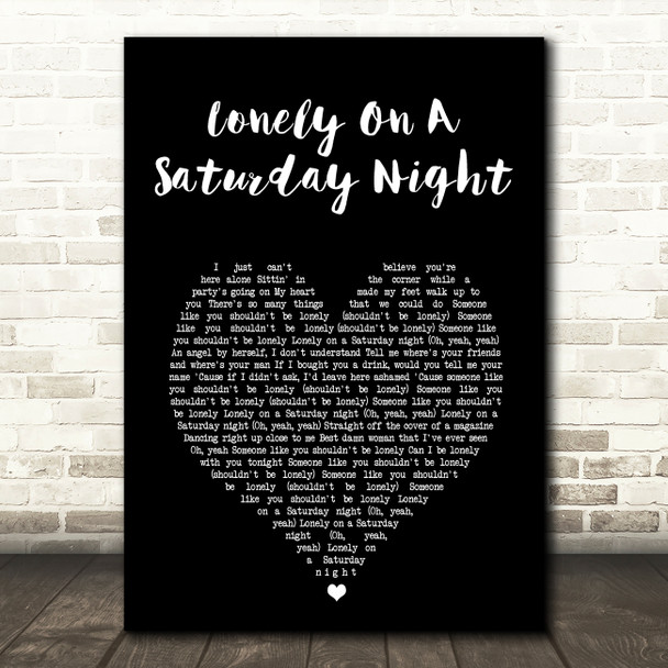 Hootie & the Blowfish Lonely On A Saturday Night Black Heart Song Lyric Art Print