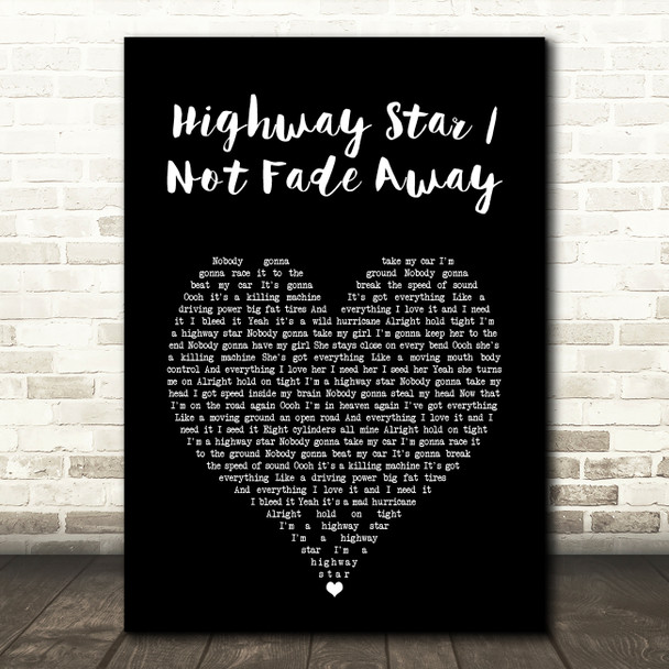 Deep Purple Highway Star Not Fade Away Black Heart Song Lyric Art Print