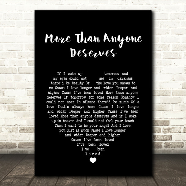 LeAnn Rimes More Than Anyone Deserves Black Heart Song Lyric Art Print