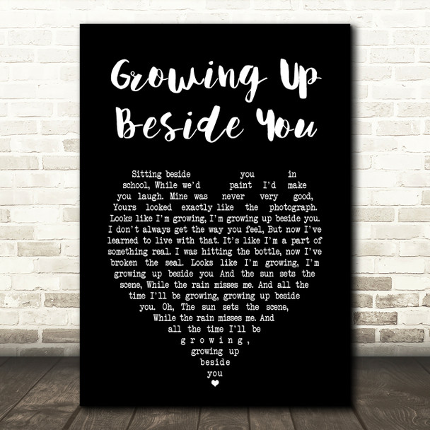 Paolo Nutini Growing Up Beside You Black Heart Song Lyric Art Print