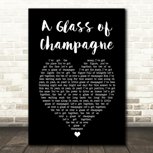 Sailor A Glass of Champagne Black Heart Song Lyric Art Print