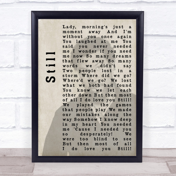 Lionel Richie Still Shadow Song Lyric Quote Print