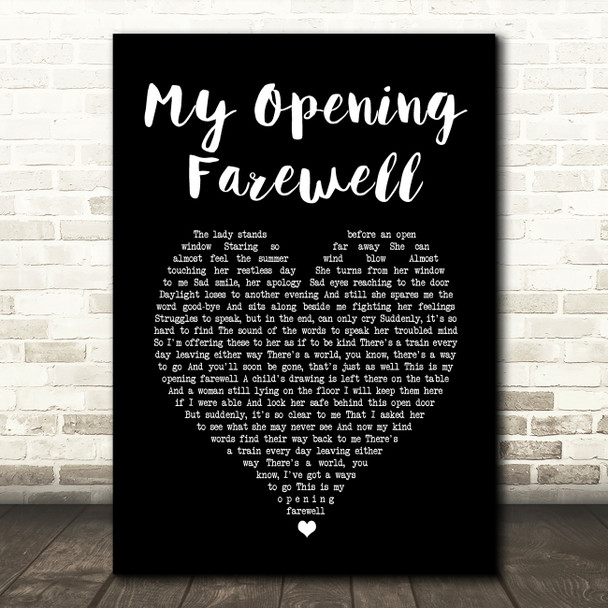Jackson Browne My Opening Farewell Black Heart Song Lyric Art Print