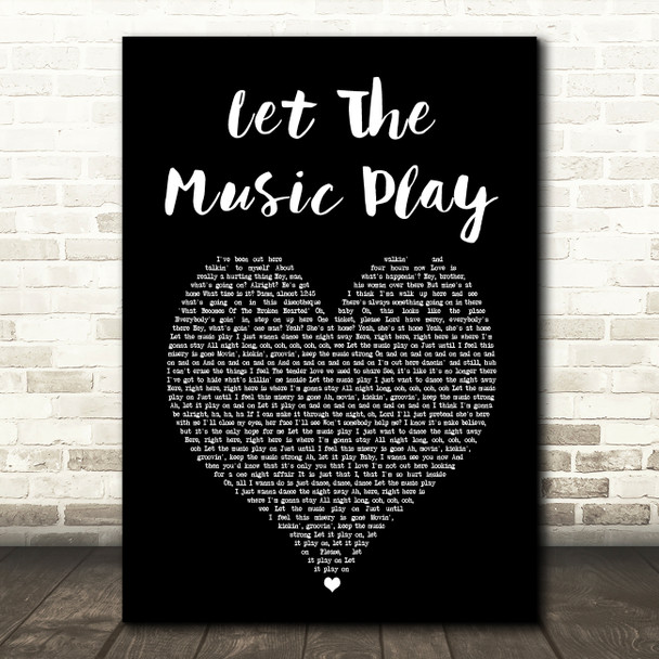 Barry White Let the Music Play Black Heart Song Lyric Art Print