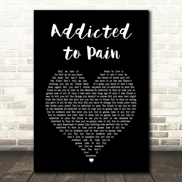 Alter Bridge Addicted to Pain Black Heart Song Lyric Art Print