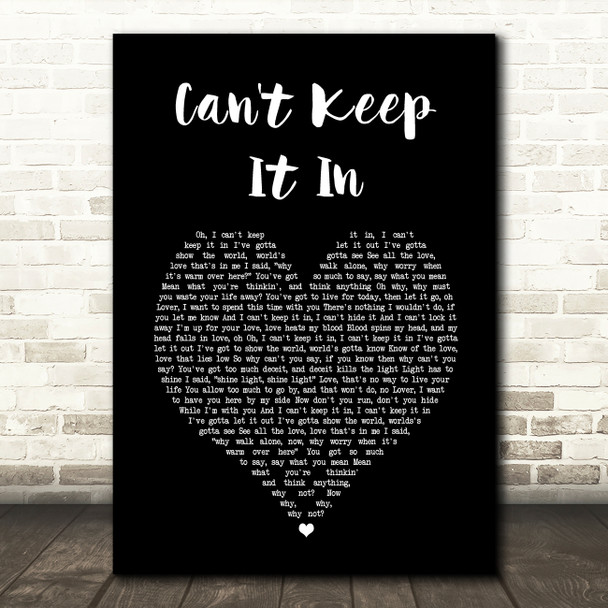 Cat Stevens Can't Keep It In Black Heart Song Lyric Art Print