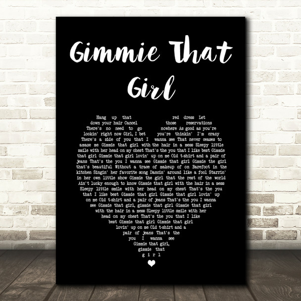 Joe Nichols Gimmie That Girl Black Heart Song Lyric Art Print