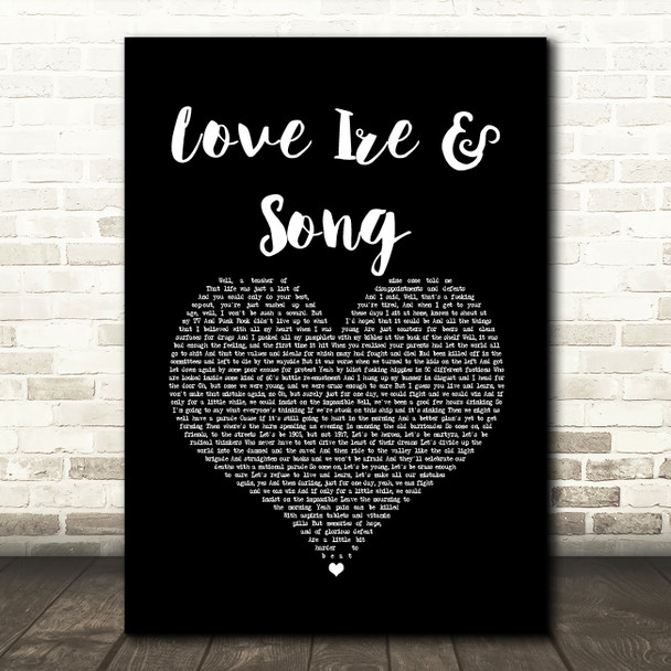 Frank Turner Love Ire & Song Black Heart Song Lyric Art Print