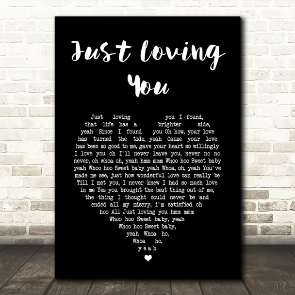 Ruby Andrews Just Loving You Black Heart Song Lyric Art Print