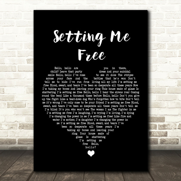 Beth Hart Setting Me Free Black Heart Song Lyric Art Print