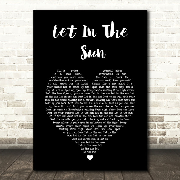 Take That Let In The Sun Black Heart Song Lyric Art Print