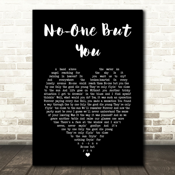 Queen No-One But You Black Heart Song Lyric Art Print