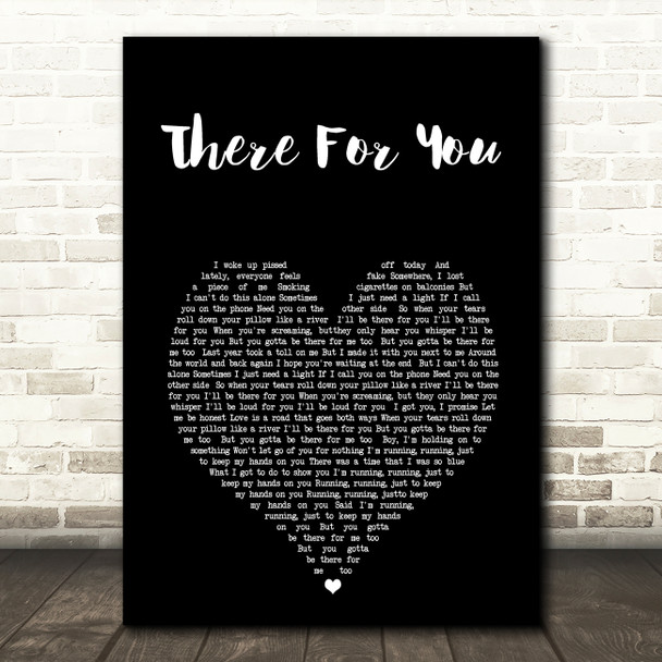 Martin Garrix & Troye Sivan There For You Black Heart Song Lyric Art Print