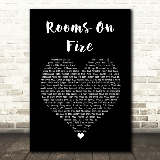 Stevie Nicks Rooms On Fire Black Heart Song Lyric Art Print