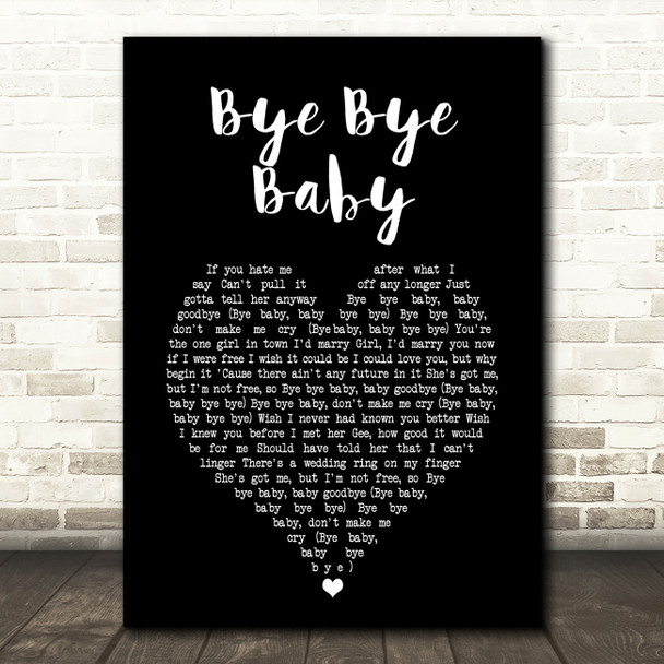 Bay City Rollers Bye Bye Baby Black Heart Song Lyric Art Print