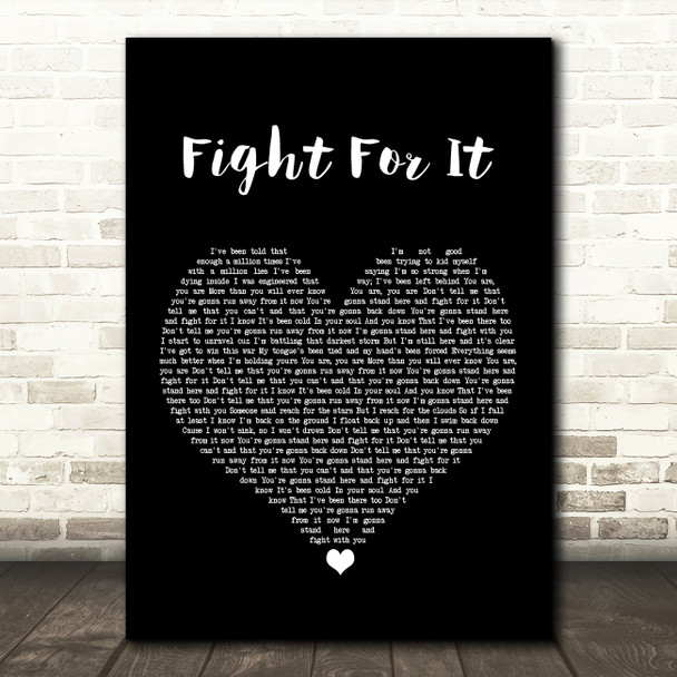 Lucy Spraggan Fight For It Black Heart Song Lyric Art Print