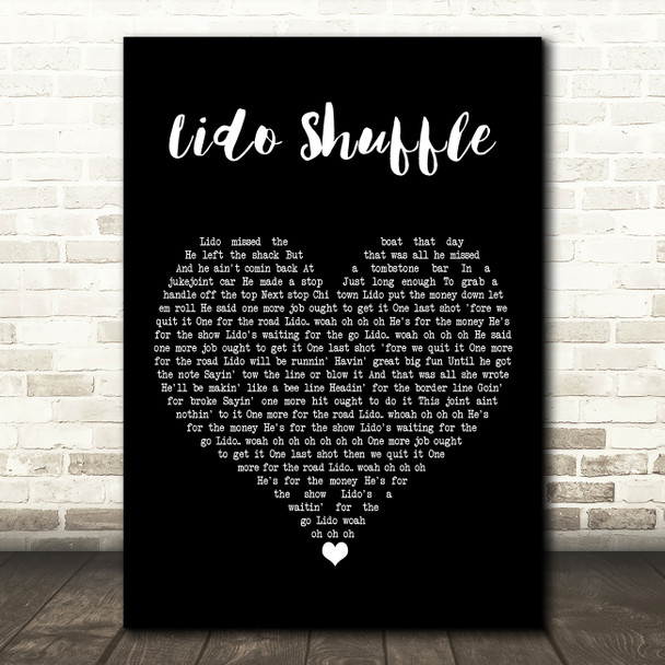 Boz Scaggs Lido Shuffle Black Heart Song Lyric Art Print