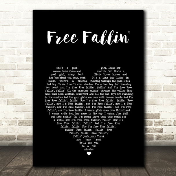 John Mayer Free Fallin' Black Heart Song Lyric Art Print