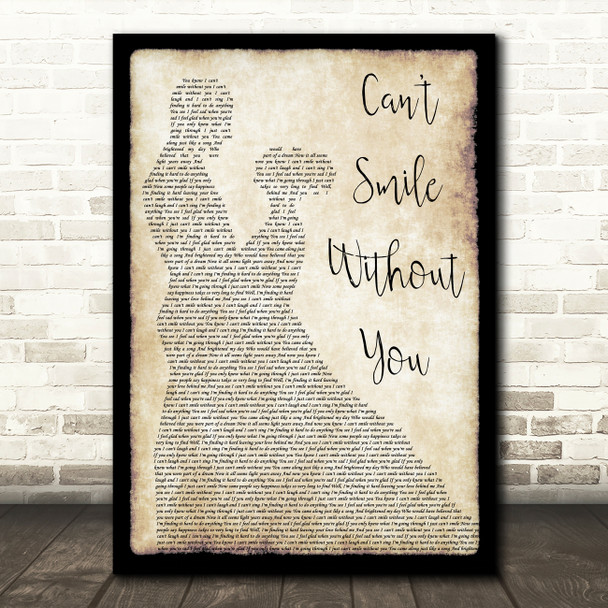 Barry Manilow Can't Smile Without You Man Lady Dancing Song Lyric Quote Print