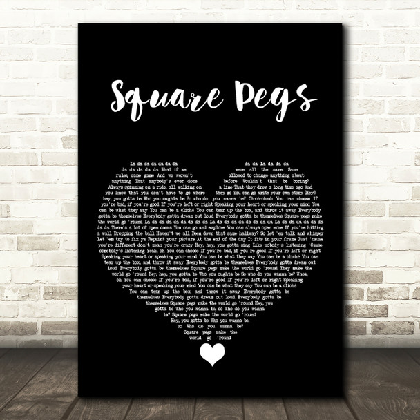 Kelsea Ballerini Square Pegs Black Heart Song Lyric Art Print