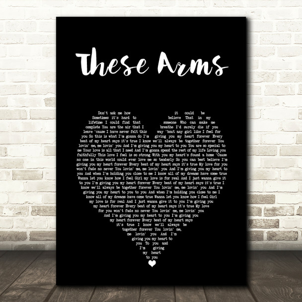All-4-One These Arms Black Heart Song Lyric Art Print