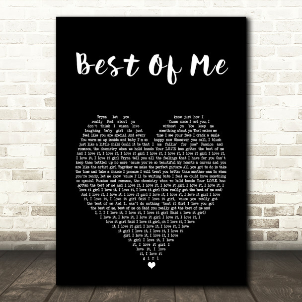 Tsoul Best Of Me Black Heart Song Lyric Art Print