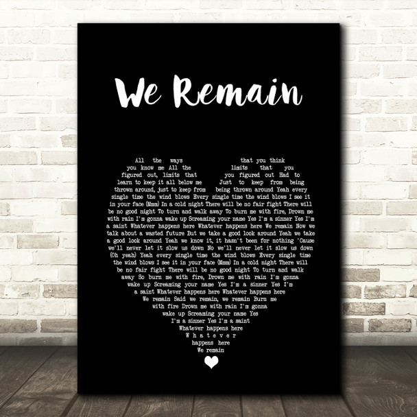 Christina Aguilera We Remain Black Heart Song Lyric Art Print