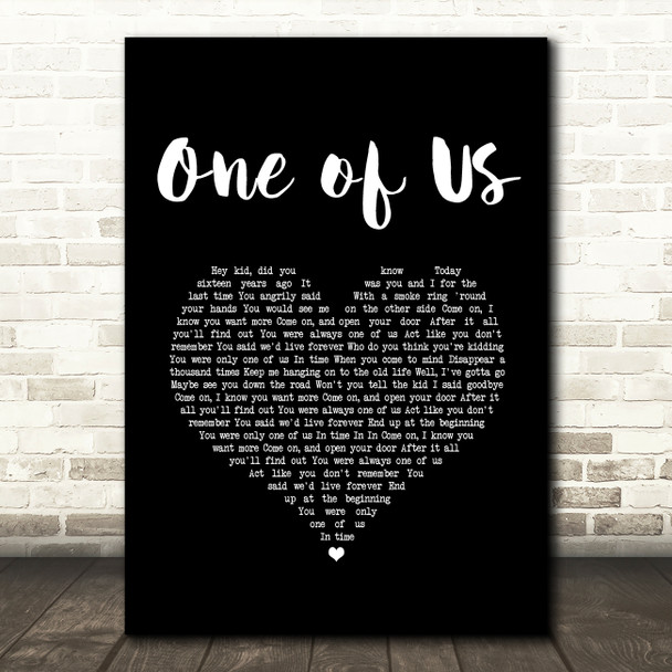 Liam Gallagher One of Us Black Heart Song Lyric Art Print