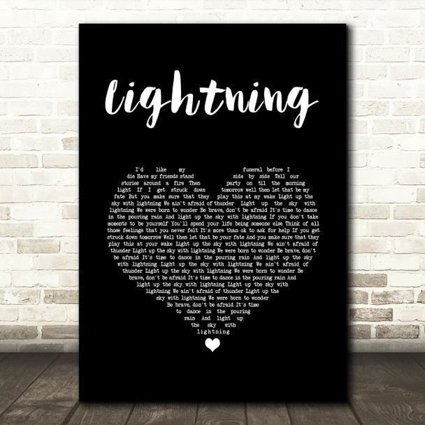 Lucy Spraggan Lightning Black Heart Song Lyric Art Print