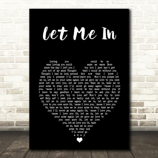 The Osmonds Let Me In Black Heart Song Lyric Art Print