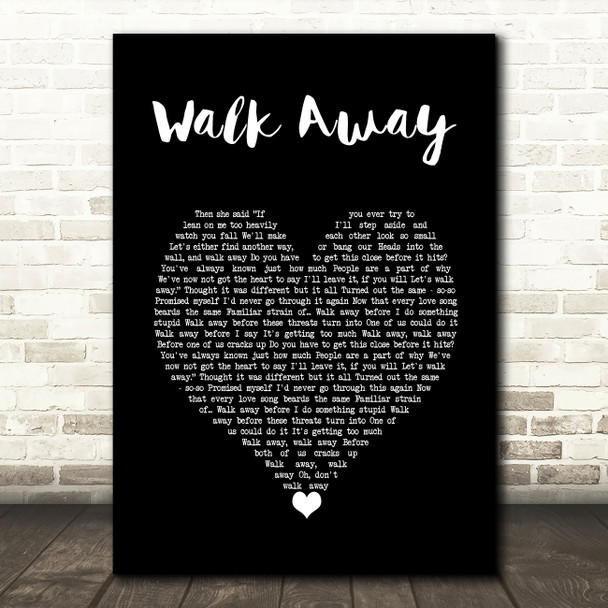 The Beat Walk Away Black Heart Song Lyric Art Print