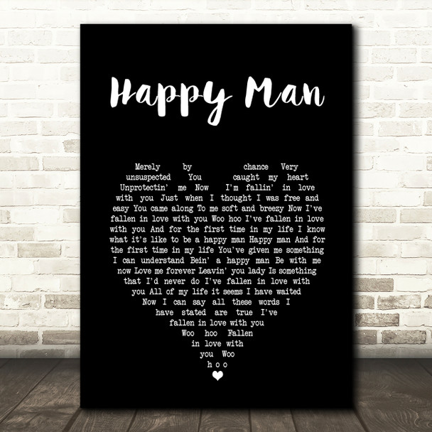 Chicago Happy Man Black Heart Song Lyric Art Print