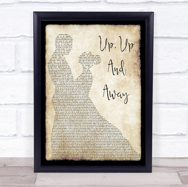 The 5th Dimension Up, Up And Away Man Lady Dancing Song Lyric Quote Print