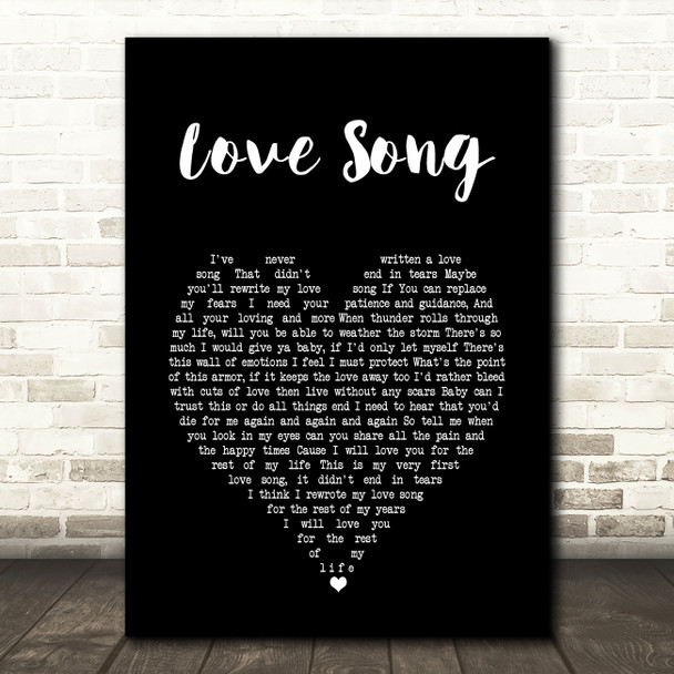 P!nk Love Song Black Heart Song Lyric Art Print