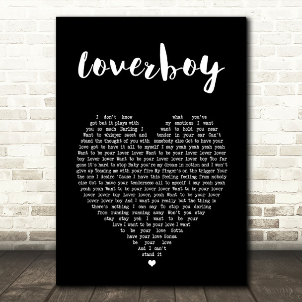 Billy Ocean Loverboy Black Heart Song Lyric Art Print