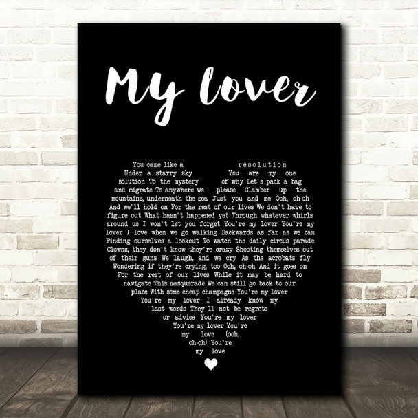 Birdtalker My Lover Black Heart Song Lyric Art Print