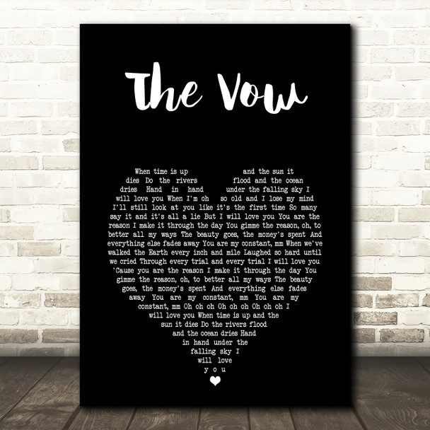 Ruth-Anne Cunningham The Vow Black Heart Song Lyric Art Print