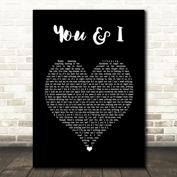 Crystal Fighters You & I Black Heart Song Lyric Art Print