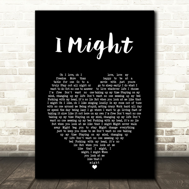 Tom Grennan I Might Black Heart Song Lyric Art Print